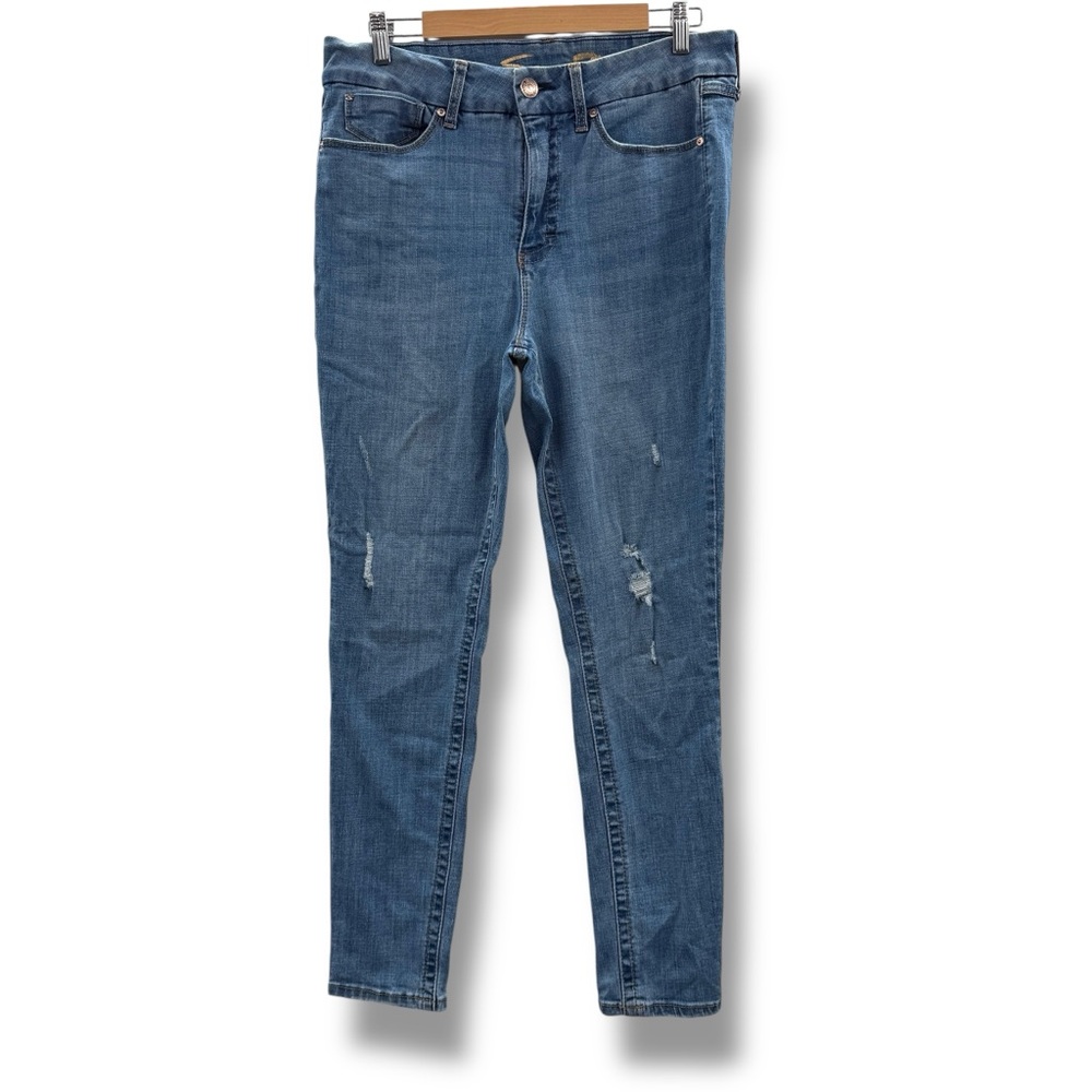 Seven7 Jeans Women’s Size 14 Light Wash High‎ Rise Skinny Distressed Tummyless